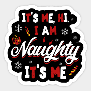 Nice Naughty Men Women Couples Matching Christmas Sticker